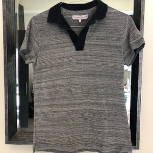 Orlebar Brown grey polo with contrast collar